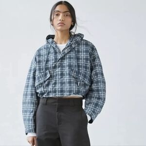 BDG Urban Outfitters Plaid Cropped Hooded Jacket Size S